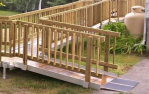 Wood ramp w/threshold
