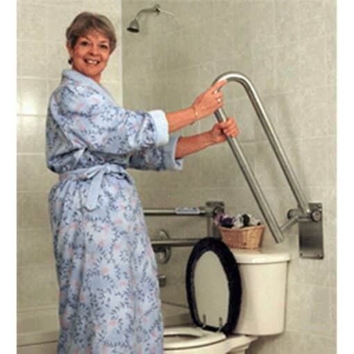 Toilet Support Rail Hinged Right 28″ stainless steel HandiRamp