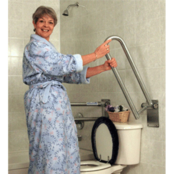 Toilet Support Rail - Hinged - Right - 28" - stainless steel