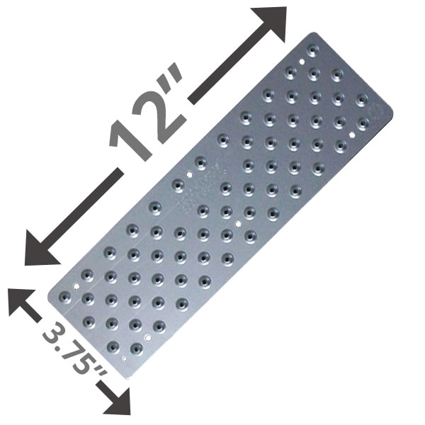 12" Non Skid Stairs Pad - Clear Coat Anodized