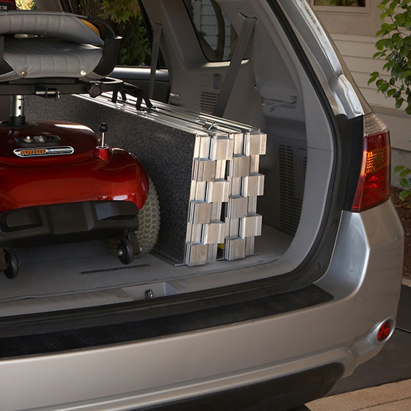 Trifold Wheelchair Ramp Advantage Series Stowed SUV Trunk