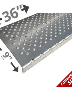 Handi-Treads Non-Slip Nosing, Aluminum, Silver, 36in x 9in x 1.125in, with screws