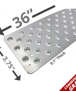 Handi-Treads Non-Slip Tread, Aluminum, Silver, 36in x 3.75in, with screws