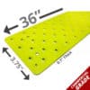 Handi-Treads Non-Slip Tread, Aluminum, Yellow, 36in x 3.75in, with screws