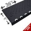 Handi-Treads Non-Slip Nosing, Aluminum, Black, 36in x 6in x 1.125in, with screws