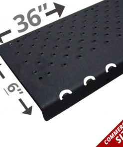 Handi-Treads Non-Slip Nosing, Aluminum, Black, 36in x 6in x 1.125in, with screws