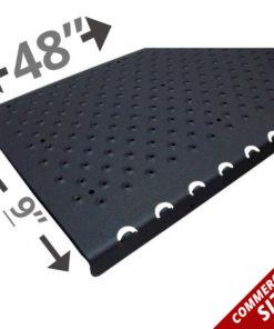 Handi-Treads Non-Slip Nosing, Aluminum, Black, 48in x 9in x 1.125in, with screws