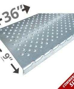 Handi-Treads Non-Slip Nosing, Aluminum, Anodized, 36in x 9in x 1.125in, with screws