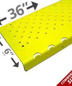 Handi-Treads Non-Slip Nosing, Aluminum, Yellow, 36in x 6in x 1.125in, with screws