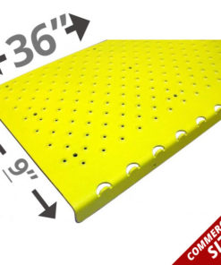 Handi-Treads Non-Slip Nosing, Aluminum, Yellow, 36in x 9in x 1.125in, with screws