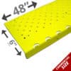 Handi-Treads Non-Slip Nosing, Aluminum, Yellow, 48in x 6in x 1.125in, with screws