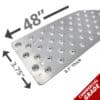 Handi-Treads Non-Slip Tread, Aluminum, Silver, 48in x 3.75in, with screws