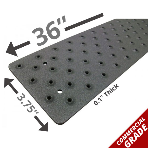 Handi-Treads Non-Slip Tread, Aluminum, Black, 36in x 3.75in, with screws