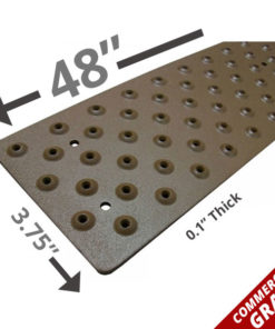 Handi-Treads Non-Slip Tread, Aluminum, Brown, 48in x 3.75in, with screws
