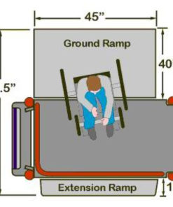 Mobilift CX Portable Wheelchair Lift Top Diagram with Dimensions