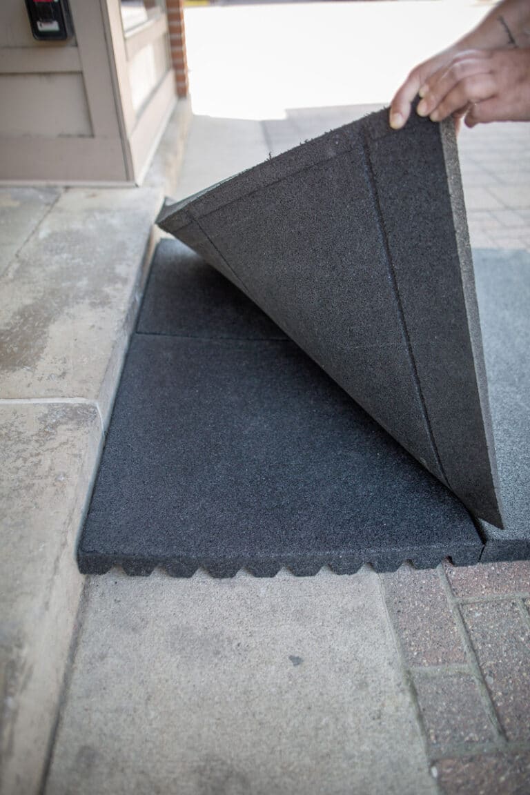 EZ-ACCESS® TRANSITIONS® Modular Entry Rubber Threshold Mats - HandiRamp