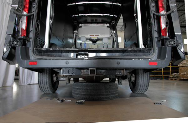 Cargo Van Installation - Remove Spare Tire