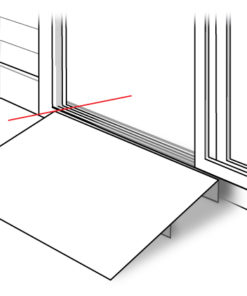 Align exterior ramp segment with door opening