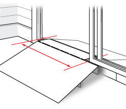 Measure width of sliding door opening