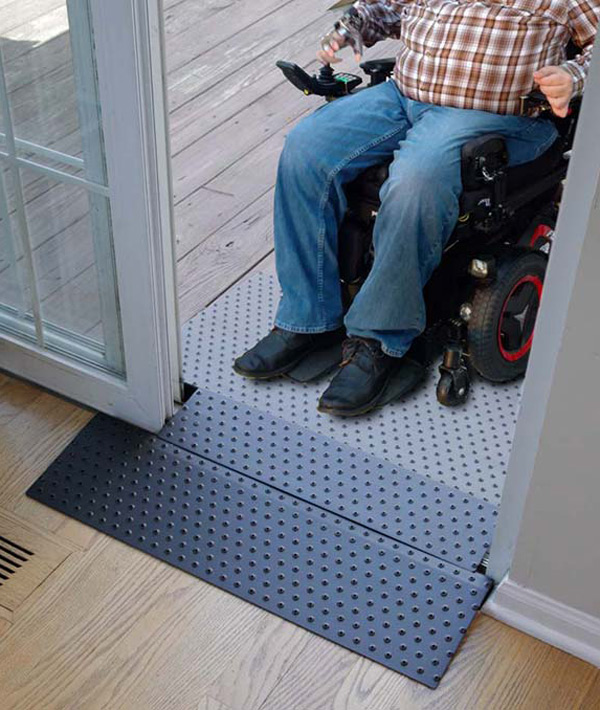 Wheelchair using Sliding Door Threshold Ramp