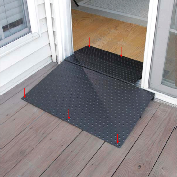 Secure installation of the sliding door threshold pieces